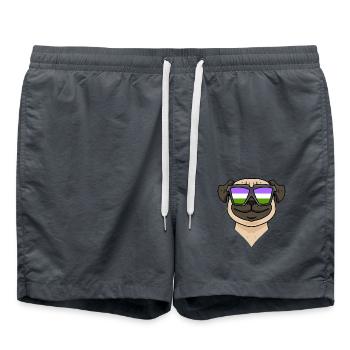 Genderqueer Chien Lgbt Carlin - Short de bain - charbon - Devant - AI Model Male 185 light (185cm)