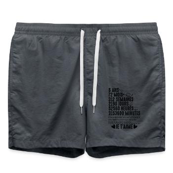 Cadeau Pour 6 Ans De Mariage - Short de bain - charbon - Devant - AI Model Male 185 light (185cm)