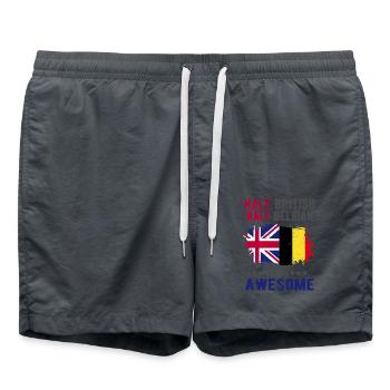 Moitié britannique moitié belge - Short de bain - charbon - Devant - AI Model Male 185 light (185cm)