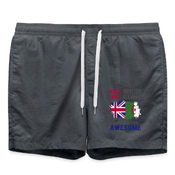 Half British Half Albanian - Swim Trunks - anthracite - Front - AI Model Male 185 light (185cm)