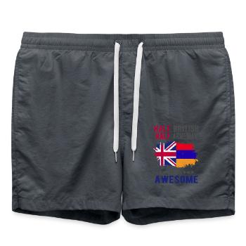 Moitié britannique moitié arménienne - Short de bain - charbon - Devant - AI Model Male 185 light (185cm)