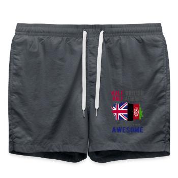 Moitié britannique moitié afghan - Short de bain - charbon - Devant - AI Model Male 185 light (185cm)