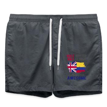 Moitié britannique moitié colombien - Short de bain - charbon - Devant - AI Model Male 185 light (185cm)