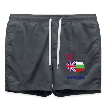Moitié britannique moitié bulgare - Short de bain - charbon - Devant - AI Model Male 185 light (185cm)
