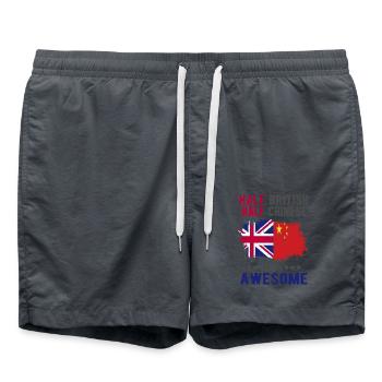 Moitié britannique moitié chinois - Short de bain - charbon - Devant - AI Model Male 185 light (185cm)