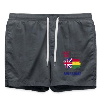 Halb Brite Halb Bolivianer - Badeshorts - Anthrazit - Vorne - AI Model Male 185 light (185cm)