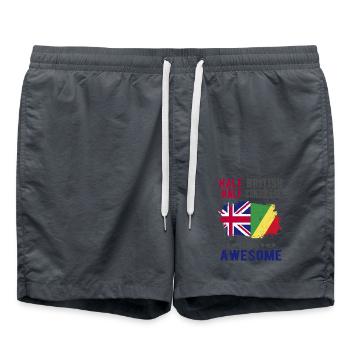 Moitié britannique moitié congolais - Short de bain - charbon - Devant - AI Model Male 185 light (185cm)