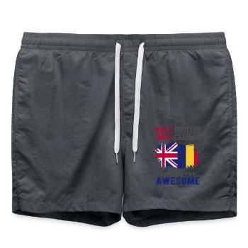 Half British Half Chader - Swim Trunks - anthracite - Front - AI Model Male 185 light (185cm)