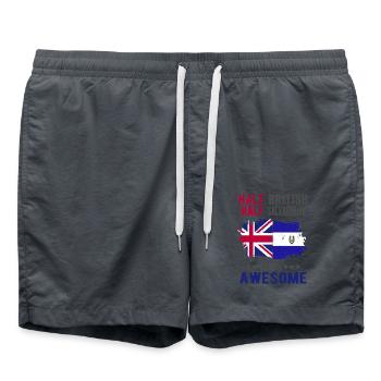Half British Half Salvadoran - Swim Trunks - anthracite - Front - AI Model Male 185 light (185cm)