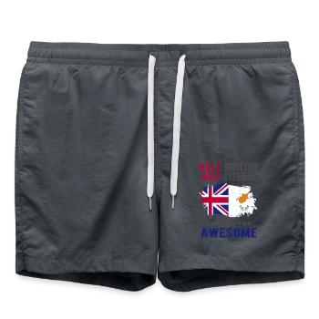 Halb Brite Halb Zyprer - Badeshorts - Anthrazit - Vorne - AI Model Male 185 light (185cm)