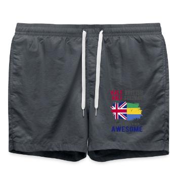 Half British Half Gabonese - Swim Trunks - anthracite - Front - AI Model Male 185 light (185cm)