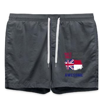 Halb Brite Halb Indonesier - Badeshorts - Anthrazit - Vorne - AI Model Male 185 light (185cm)