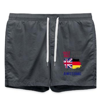 Halb Brite Halb Deutscher - Badeshorts - Anthrazit - Vorne - AI Model Male 185 light (185cm)