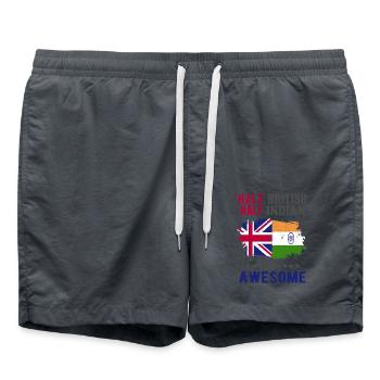 Moitié britannique moitié indien - Short de bain - charbon - Devant - AI Model Male 185 light (185cm)