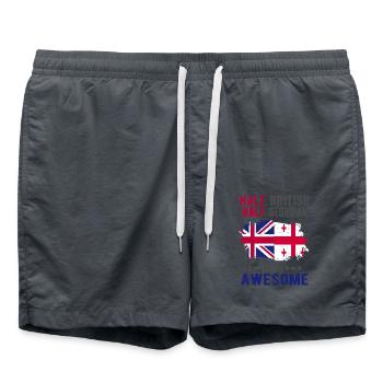 Halb Brite Halb Georgier - Badeshorts - Anthrazit - Vorne - AI Model Male 185 light (185cm)