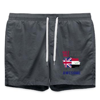 Halb Brite Halb Iraki - Badeshorts - Anthrazit - Vorne - AI Model Male 185 light (185cm)