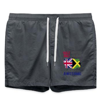 Half British Half Jamaican - Swim Trunks - anthracite - Front - AI Model Male 185 light (185cm)