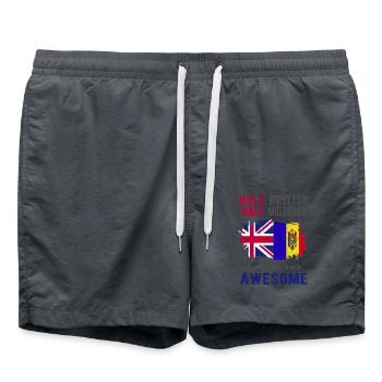 Halb Brite Halb Moldawier - Badeshorts - Anthrazit - Vorne - AI Model Male 185 light (185cm)
