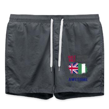 Moitié britannique moitié nigérian - Short de bain - charbon - Devant - AI Model Male 185 light (185cm)