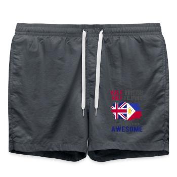 Moitié britannique moitié philippin - Short de bain - charbon - Devant - AI Model Male 185 light (185cm)