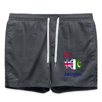 Moitié Britannique Moitié Pakistanais - Short de bain - charbon - Devant - AI Model Male 185 light (185cm)