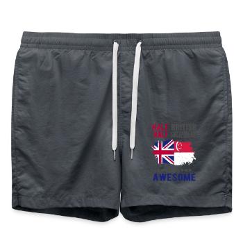Halb Brite Halb Singapurer - Badeshorts - Anthrazit - Vorne - AI Model Male 185 light (185cm)