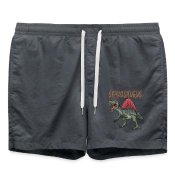 Dinosaurier Spinosaurus Fleischfresser Dino - Badeshorts - Anthrazit - Vorne - AI Model Male 185 light (185cm)