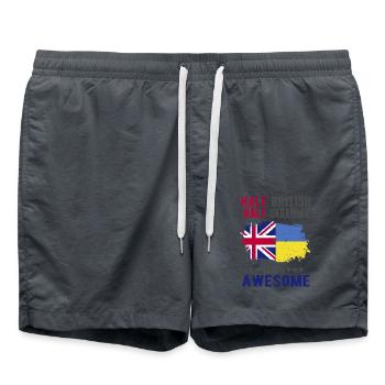 Moitié britannique moitié ukrainienne - Short de bain - charbon - Devant - AI Model Male 185 light (185cm)