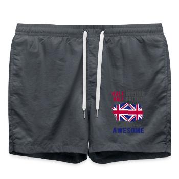 Halb Brite Halb Britisch - Badeshorts - Anthrazit - Vorne - AI Model Male 185 light (185cm)