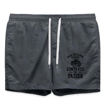 Cadeau Drôle Pour Motard - Short de bain - charbon - Devant - AI Model Male 185 light (185cm)