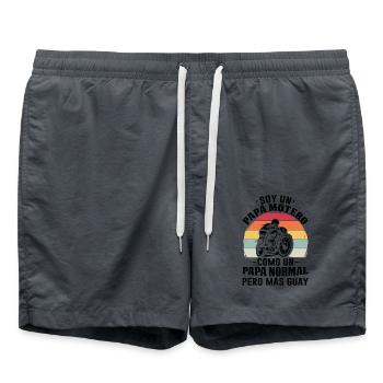 Je Suis Un Papa Motard Pas Normal Mais Plus Cool - Short de bain - charbon - Devant - AI Model Male 185 light (185cm)