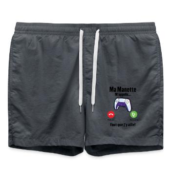 Ma manette m' appelle humour cadeau - Short de bain - charbon - Devant - AI Model Male 185 light (185cm)