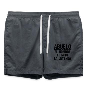Papou l'homme le mythe la légende cadeau - Short de bain - charbon - Devant - AI Model Male 185 light (185cm)