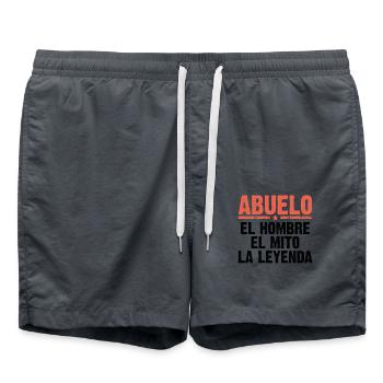 Papou l'homme le mythe la légende cadeau - Short de bain - charbon - Devant - AI Model Male 185 light (185cm)