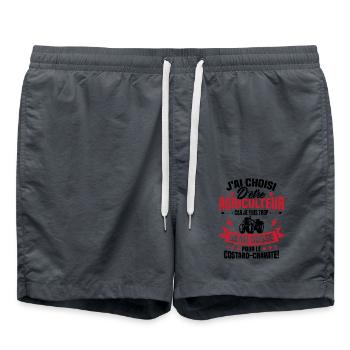 Agriculteur et Beau-gosse - Short de bain - charbon - Devant - AI Model Male 185 light (185cm)