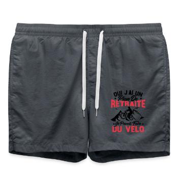 J'ai un plan de retraite je prévois faire du vélo - Short de bain - charbon - Devant - AI Model Male 185 light (185cm)