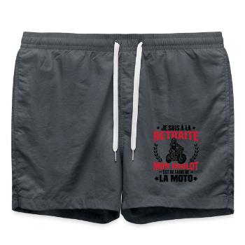 Retraite motard cadeau humour motard retraité moto - Short de bain - charbon - Devant - AI Model Male 185 light (185cm)