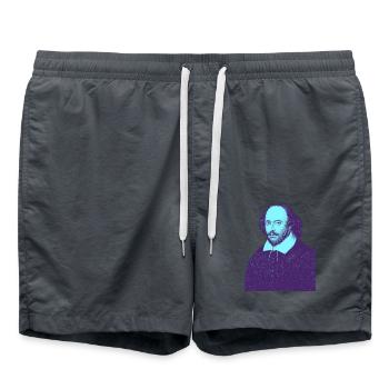 William Shakespeare - Mon Théâtre - Short de bain - charbon - Devant - AI Model Male 185 light (185cm)