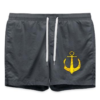 Ancre de fromage drôle de capitaine - Short de bain - charbon - Devant - AI Model Male 185 light (185cm)