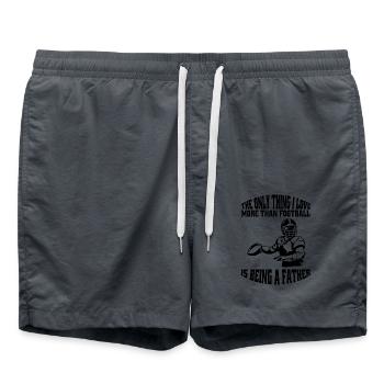 Football Fan Papa Football Coach American Football - Swim Trunks - anthracite - Front - AI Model Male 185 light (185cm)