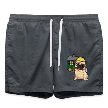 Chantier de construction Artisan Chien Carlin Construction Camion Job Hammer - Short de bain - charbon - Devant - AI Model Male 185 light (185cm)