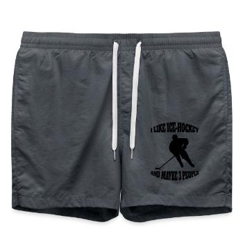 Eishockeyteam Wintersport Eishockey Geschenk - Badeshorts - Anthrazit - Vorne - AI Model Male 185 light (185cm)
