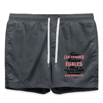 Les meilleures femmes deviennent aides-soignantes - Short de bain - charbon - Devant - AI Model Male 185 light (185cm)