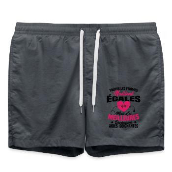 Les meilleures femmes deviennent aides-soignantes - Short de bain - charbon - Devant - AI Model Male 185 light (185cm)