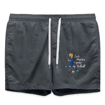 Coole Mädchen spielen Fußball - Badeshorts - Anthrazit - Vorne - AI Model Male 185 light (185cm)