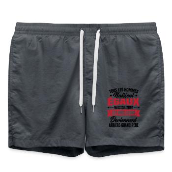 Les meilleurs hommes deviennent Arrière grand-père - Short de bain - charbon - Devant - AI Model Male 185 light (185cm)