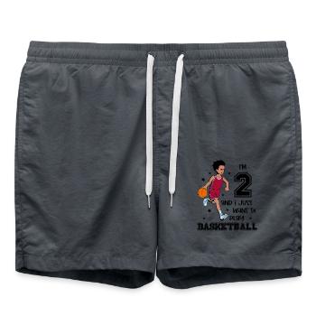 Boy plays basketball - I'm 2 - Swim Trunks - anthracite - Front - AI Model Male 185 light (185cm)