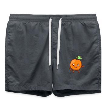 Kawaii Comic Orange - Badeshorts - Anthrazit - Vorne - AI Model Male 185 light (185cm)