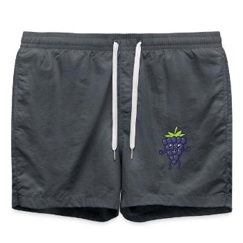 Kawaii Comic Brombeere - Badeshorts - Anthrazit - Vorne - AI Model Male 185 light (185cm)