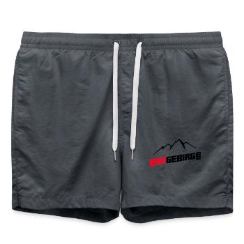 Erzgebirge Wandern Berg - Badeshorts - Anthrazit - Vorne - AI Model Male 185 light (185cm)